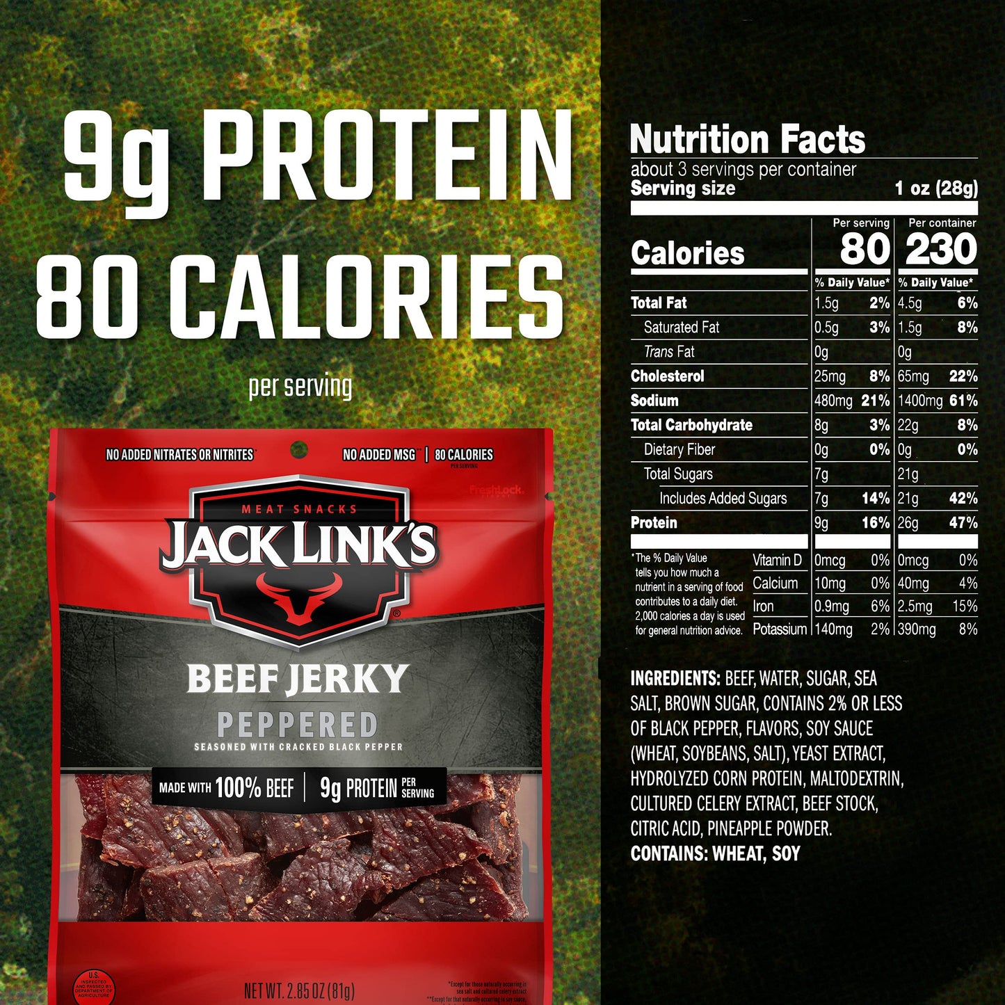 Beef Jerky Peppered 2.85 (Pack Of 8)