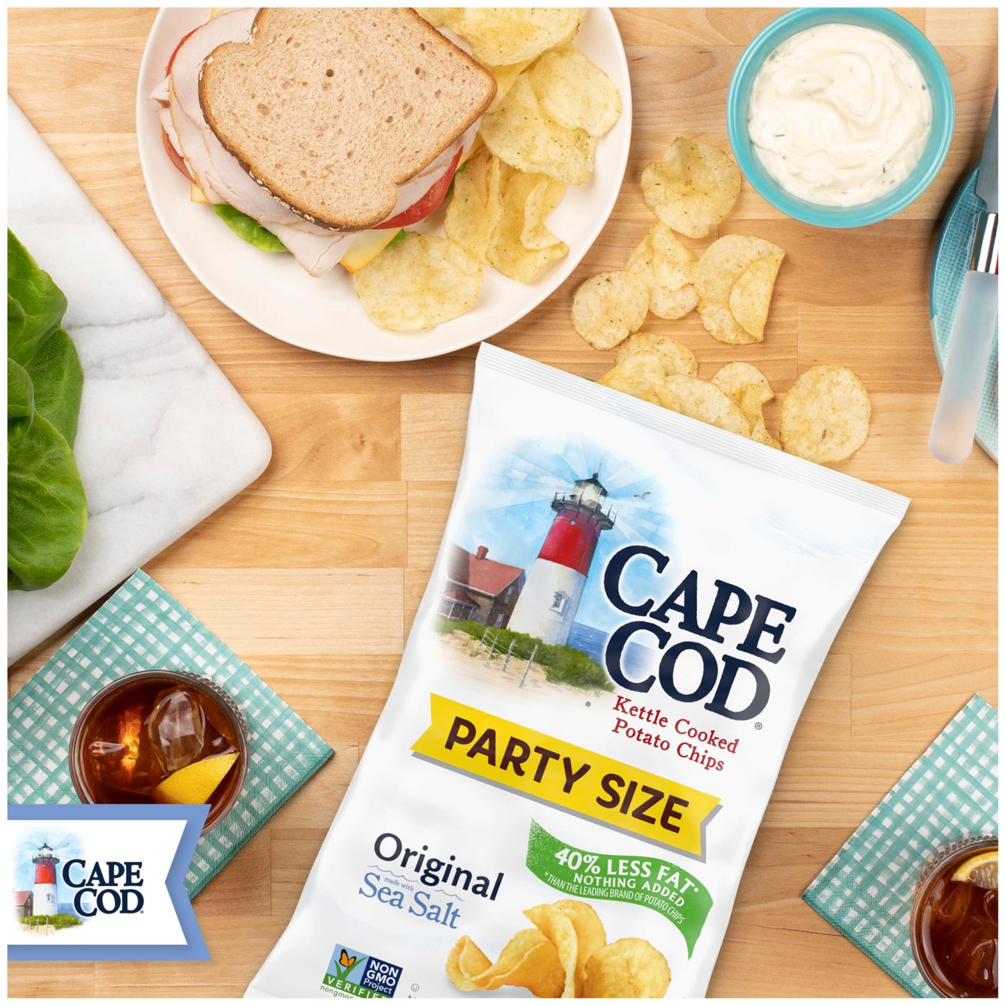 Cape Cod Potato Chips Less Fat Original Kettle Chips, 14 Oz