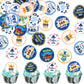 Ouksma Edible Rice Paper Cupcake Toppers, 56 Pcs, Dad-Themed Designs for Cake & Dessert Decorations