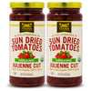 Traina Home Grown California Organic Sun Dried Tomatoes In Oil - Julienne Cut  Marinated With Italian Herbs & Olive Oil - California Grown - 2 Jars (8.5 Oz Each)