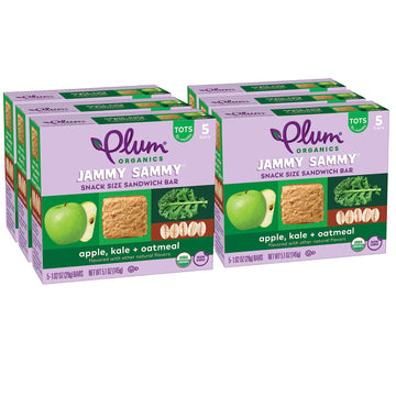 Plum Organics  Jammy Sammy Snack Bars  Organic Toddler & Kids Snacks  Apple & Kale  1.02 Ounce Bar (30 Total) Packaging May Vary