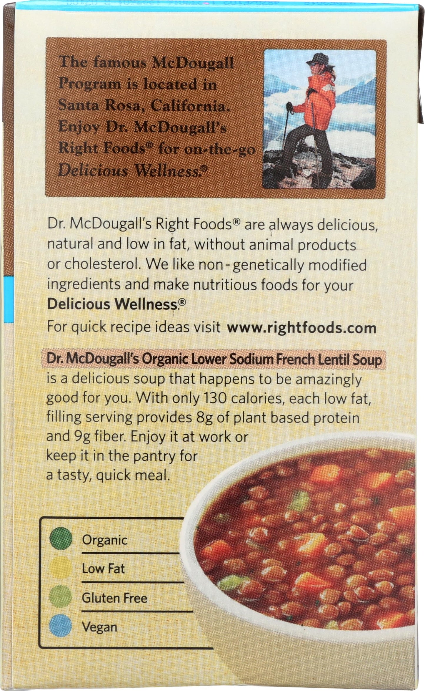 Dr Mcdougalls, Organic Low Sodium French Lentil Soup, 18 Ounce