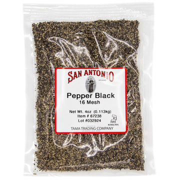 San Antonio Brand San Antonio Premium 4 oz Coarse Ground Black Pepper (16 Mesh) for Barbeque Grilling Meat Rub Seasoning