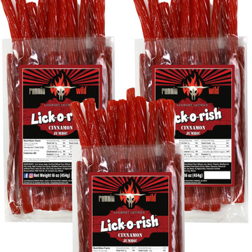Cinnamon Licorice Twists | Lick-O-Rish, 3 Pounds Total (Set Of 3 Bags, 1 Pound Each)
