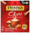 Twinings Chai Black Tea Individually Wrapped Bags, Sweet, Savoury Spices, Caffeinated, Enjoy Hot or Iced - 50 Count