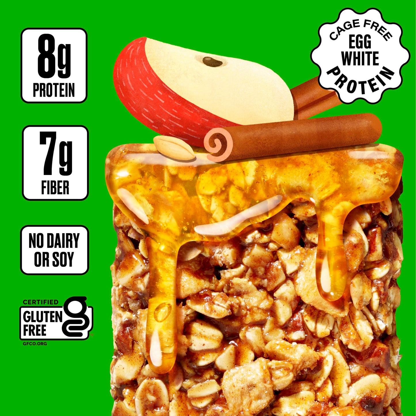 Over Easy Granola Breakfast Bars - Apple Cinnamon - Gluten Free, Dairy Free, Soy Free - 12 Count