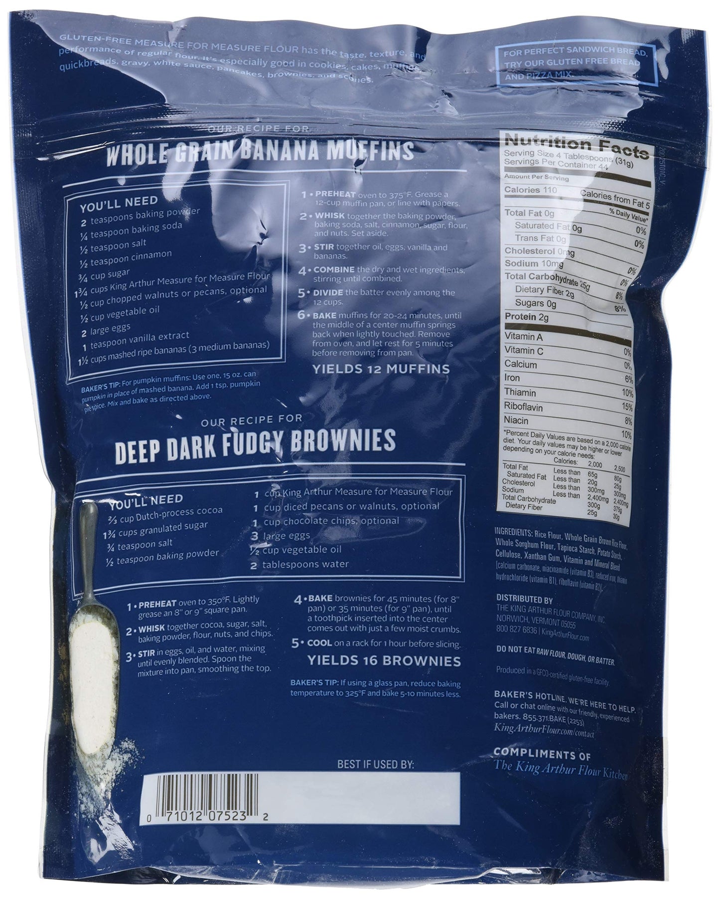 King Arthur Flour Measure for Measure Flour, Gluten Free,48 Oz (Pack of 4)