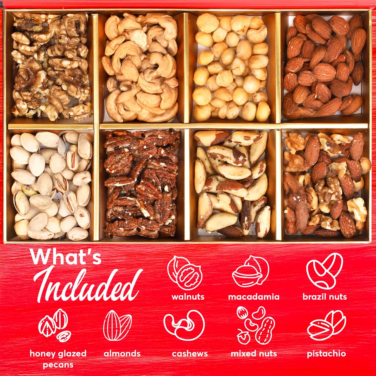 elegant   Valentines Day Nuts Gift Box with Heart Shaped Platter, Assorted Premium Nuts, Ideal Gift for Men