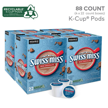 Swiss Miss Milk Chocolate Hot Cocoa, Keurig Single-Serve K-Cup Pods, 88 Count (4 Packs Of 22)
