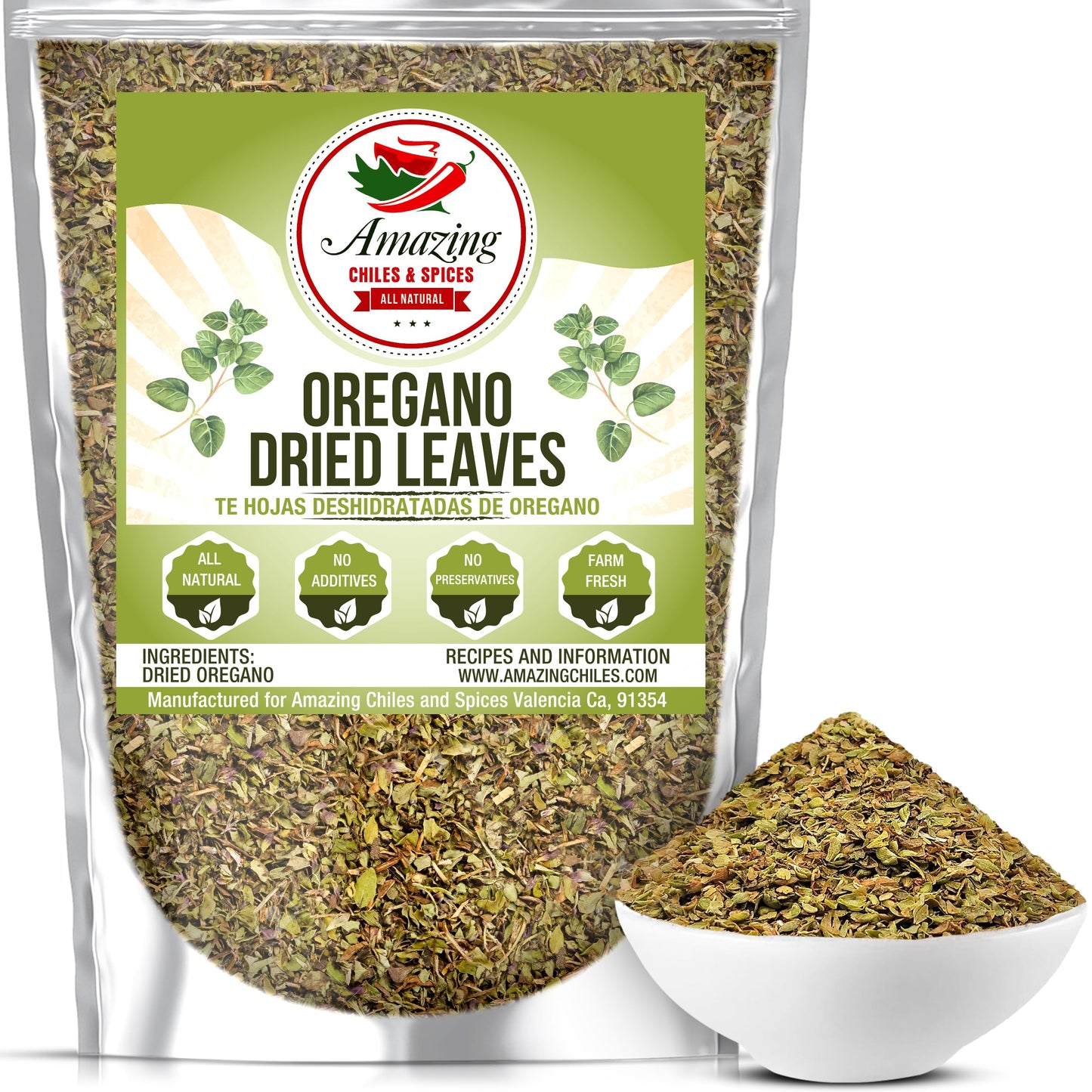 Dried Oregano Leaves, 4 oz, Fresh Dry Herb for Cooking and Baking, All Natural and Farm Fresh, No Preservatives, Traditional Med