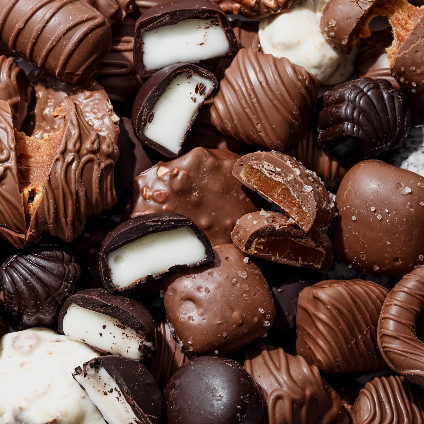 Thanksgiving Gift Basket, Assorted Gourmet Dark And White Chocolate Truffles, Holiday   In Elegant Gift Box, Bonnie And Pop