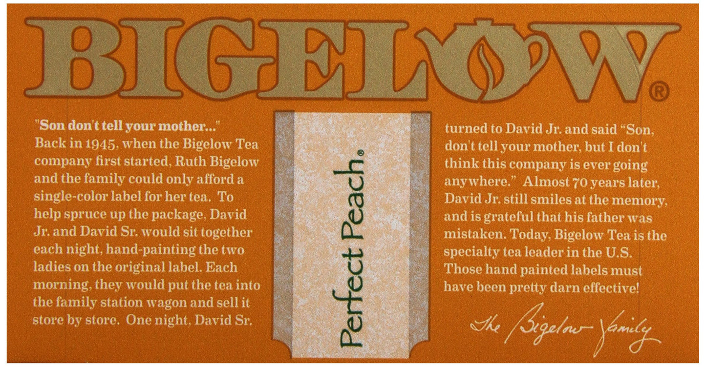 Bigelow Tea Perfect Peach 20 Bags (Pack Of 4)