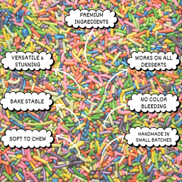 Confect Color Splash Rainbow Sprinkles - Custom Blend Multicolor Jimmies - Edible Toppings For Cake, Cupcake & Dessert Decoratin