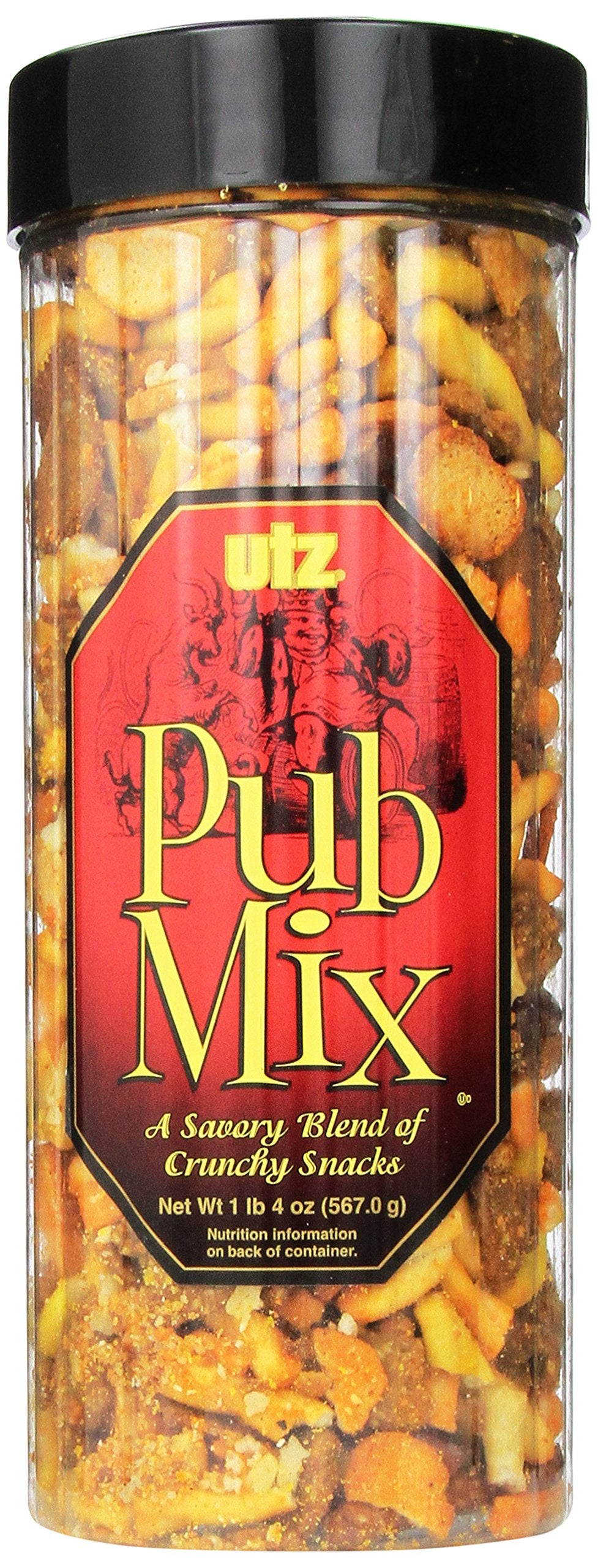 Utz Pub Mix - Savory Snack Mix - 20 Ounce Barrel - Resealable Container - Cholesterol Free - Model 1272