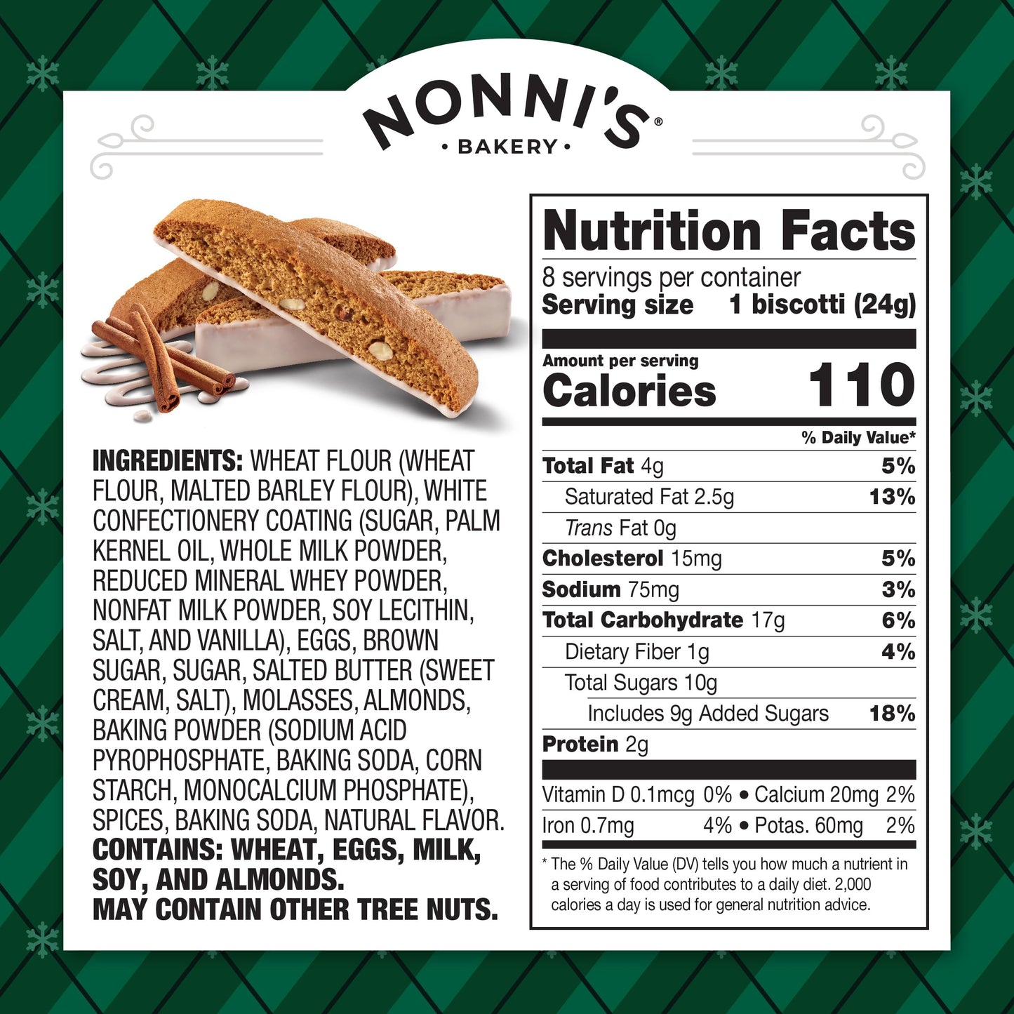 Nonnis Gingerbread Biscotti Holiday Cookies - 6 Boxes Gingerbread Cookies - Gingerbread Christmas Cookies w/Almonds & White Ici