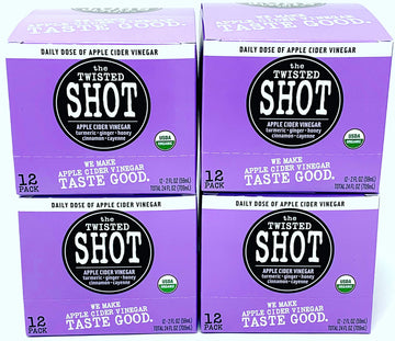 The Twisted Shot | Apple Fruit Beverage Vinegar Shots With Turmeric  Flavor Blendger  Cinnamon  Honey & Cayenne | Wellness Drink | 100% Usda Certified Organic | Gut Health | 48-Pack Of 2Oz Shots