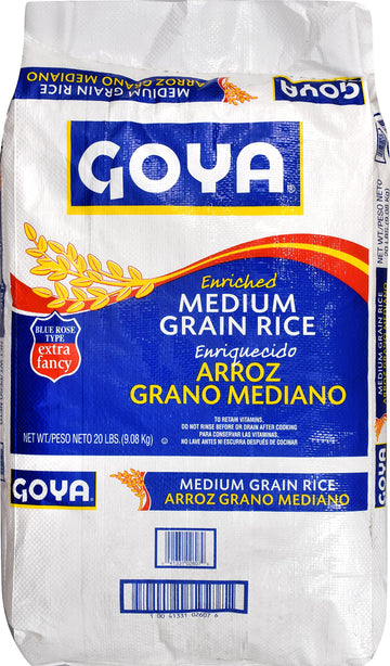Goya Foods Enriched Medium Grain Rice, 20 Pound (Pack Of 1)