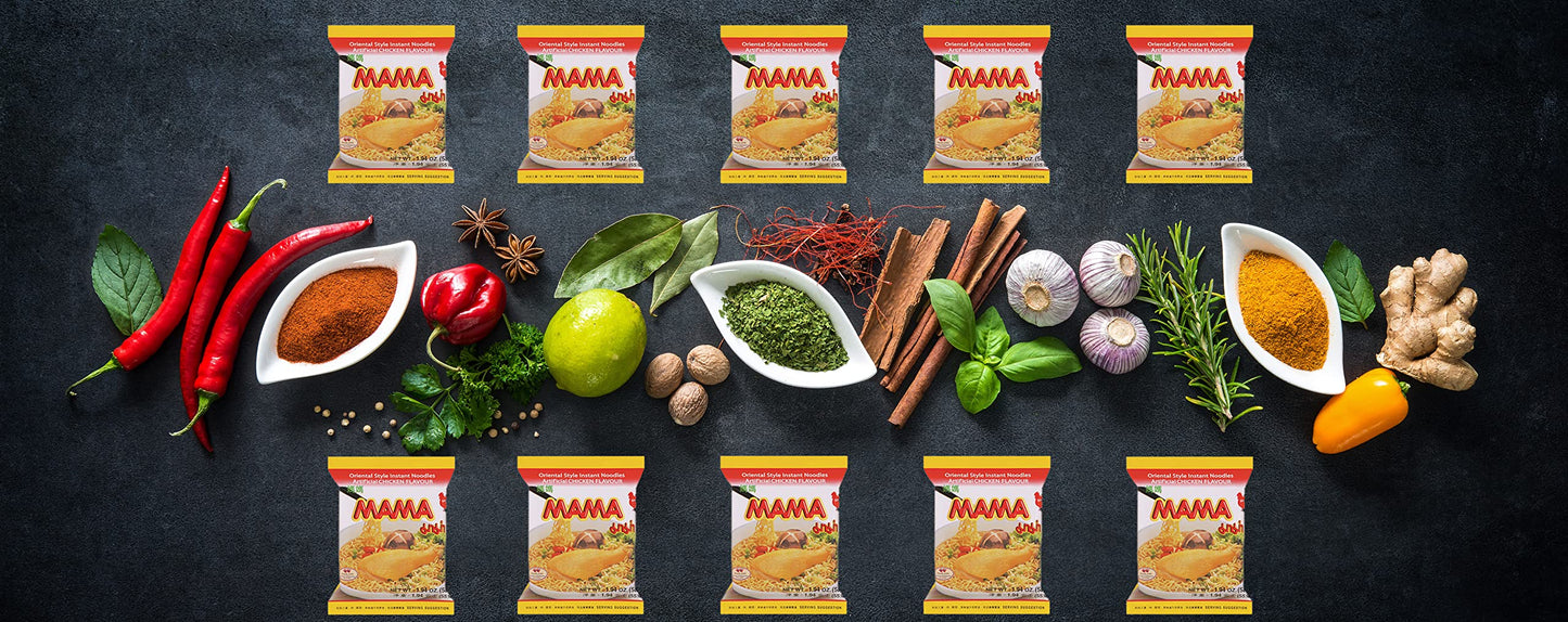 Mama Oriental Style Instant Noodles (Artificial Chicken Flavor), 1.94 Ounce Each (Pack Of 10)