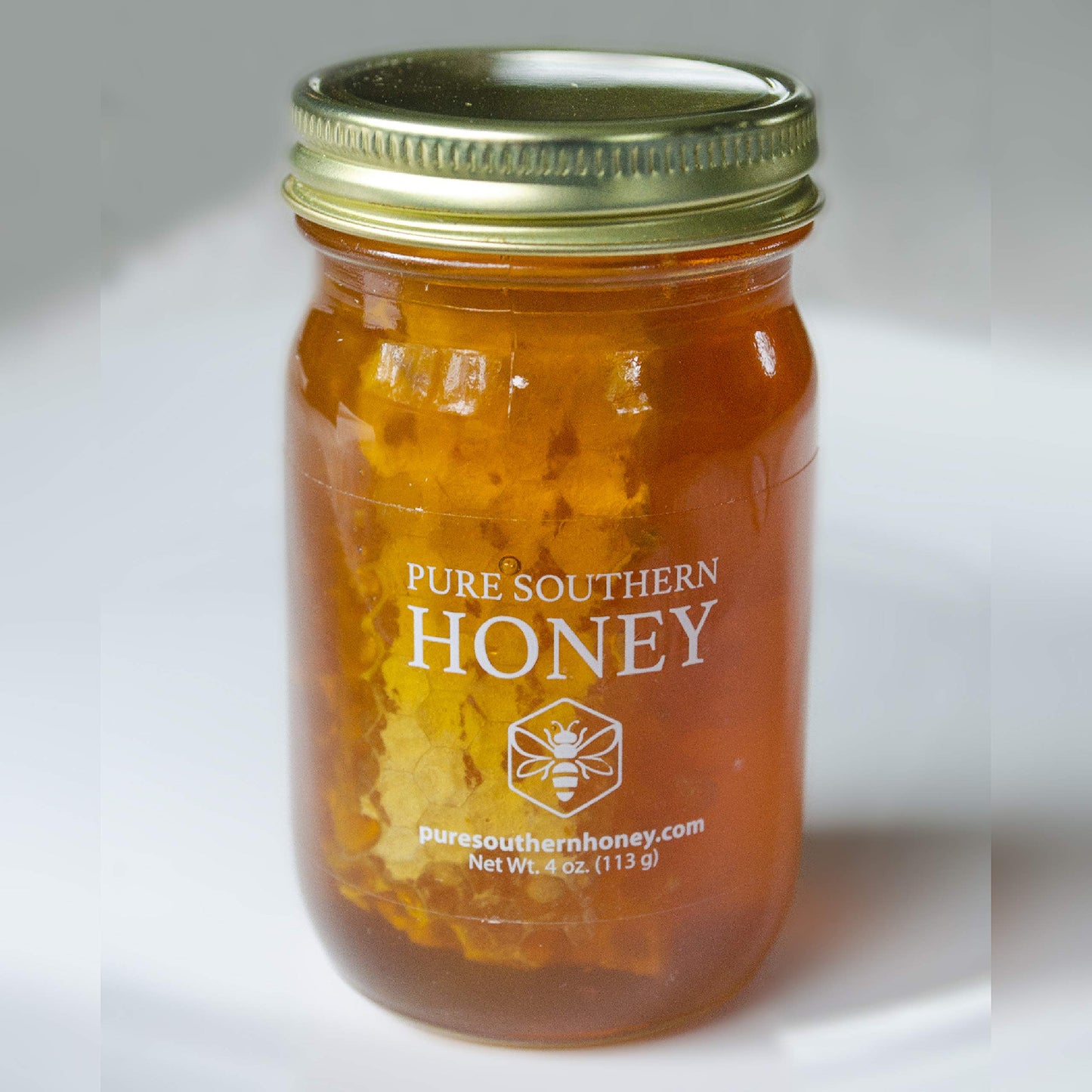 100% Authentic, Usa - Made [ 4 Oz ] Mini Raw Unfiltered Honey With Honeycomb, Pure Southern Honey - Unheated - Non - Gmo, No Add