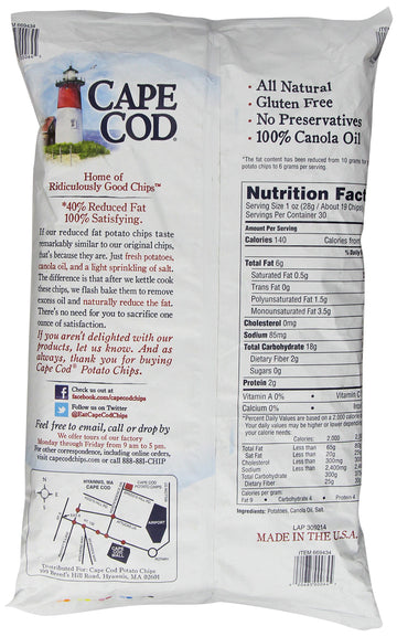 Cape Cod Original Reduced Fat Potato Chips, 30 Ounce