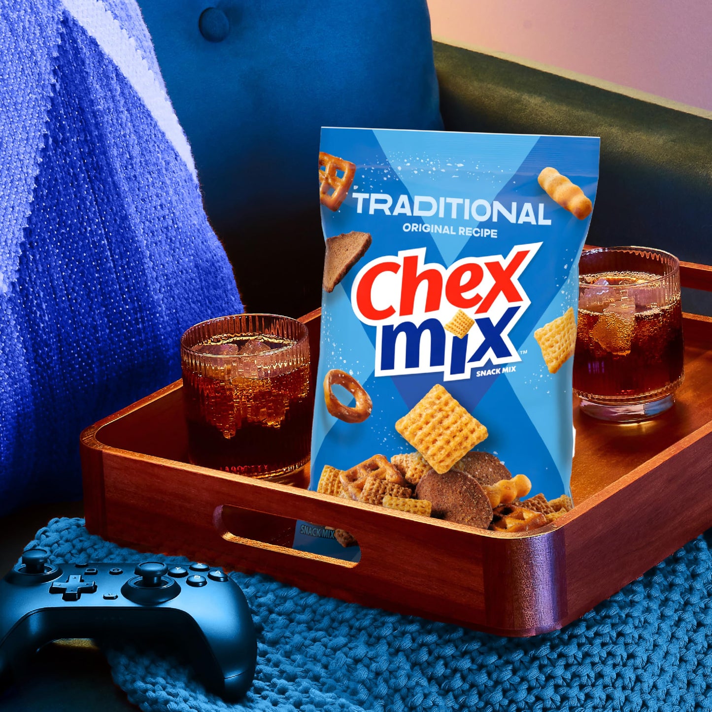 Chex Mix Traditional Original Recipe Snack Mix, Snacks, Tailgate Size, 31 oz