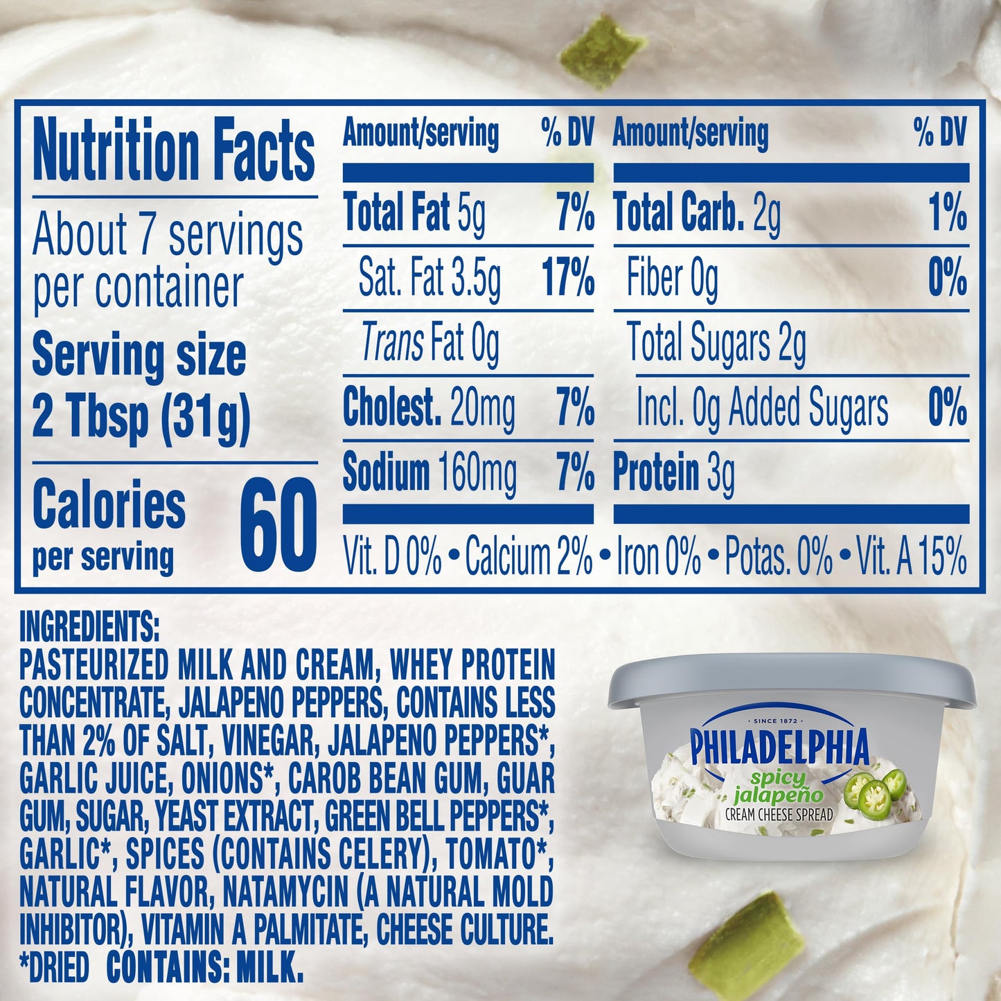 Philadelphia Spicy Jalapeo Cream Cheese Spread, 7.5 oz Tub