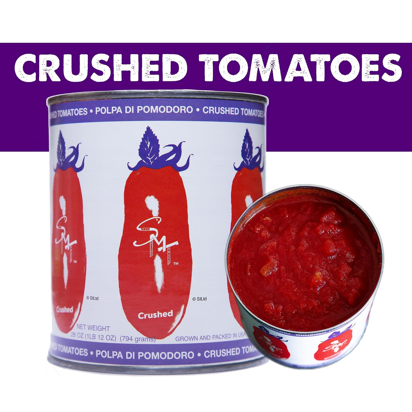 Smt San Merican Crushed Canned Tomatoes - 28 Ounce (Pack Of 6) - Usa Grown