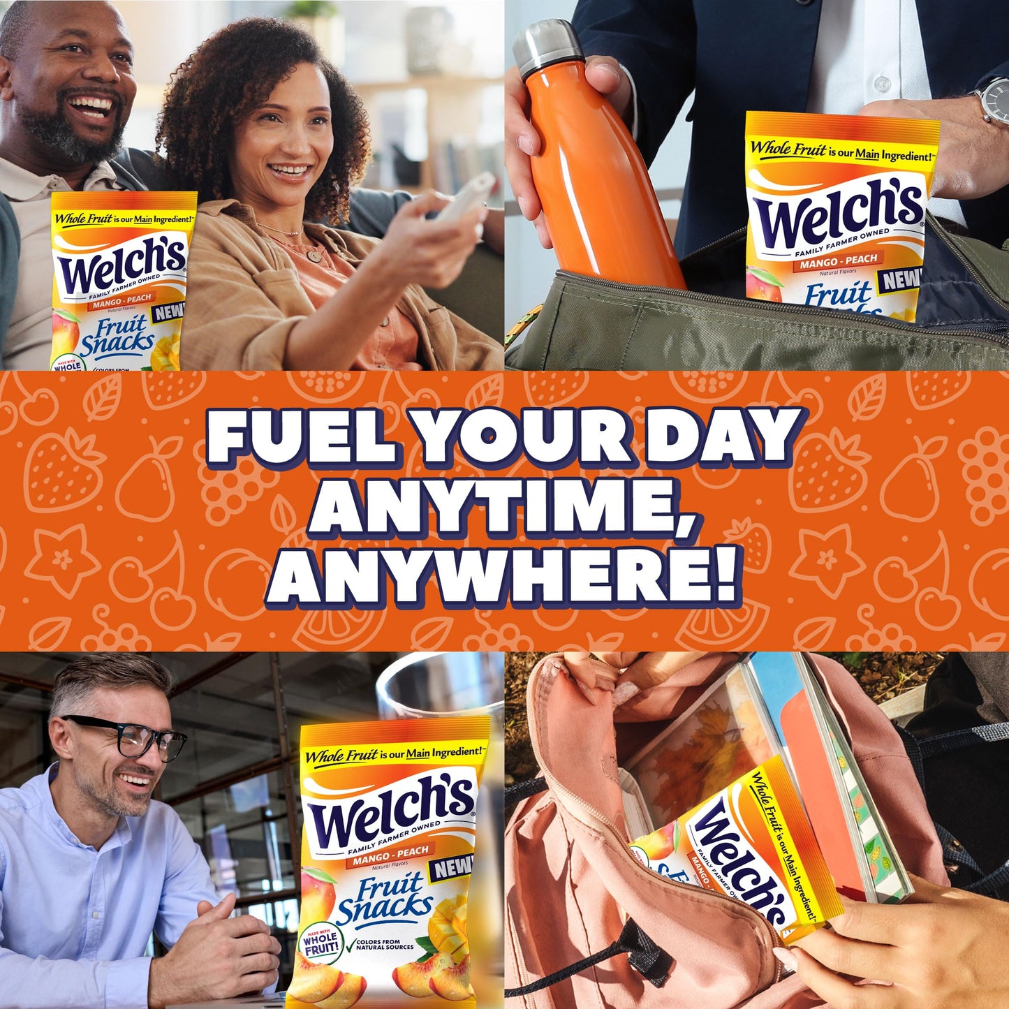 Welchs Fruit Snacks  Mango Peach Snack Box  Gluten Free  5oz Snack Packs (Pack of 12)