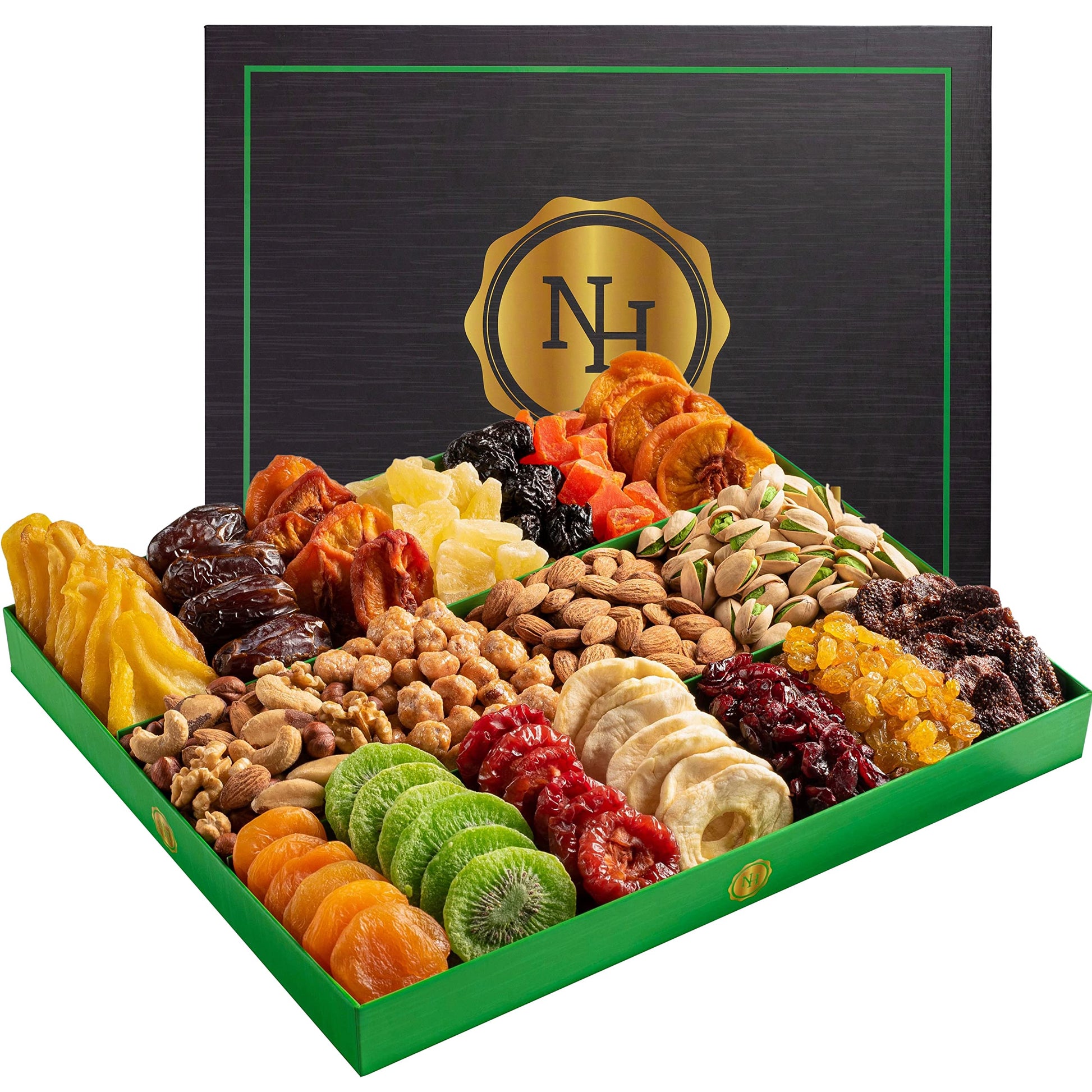 Thanksgiving Dried Fruit & Nuts Gift Basket - Extra Large S Of 18 Food Tray - Assorted Food Gift Box For Christmas, Holiday, Family, Sympathy, Men & Women.