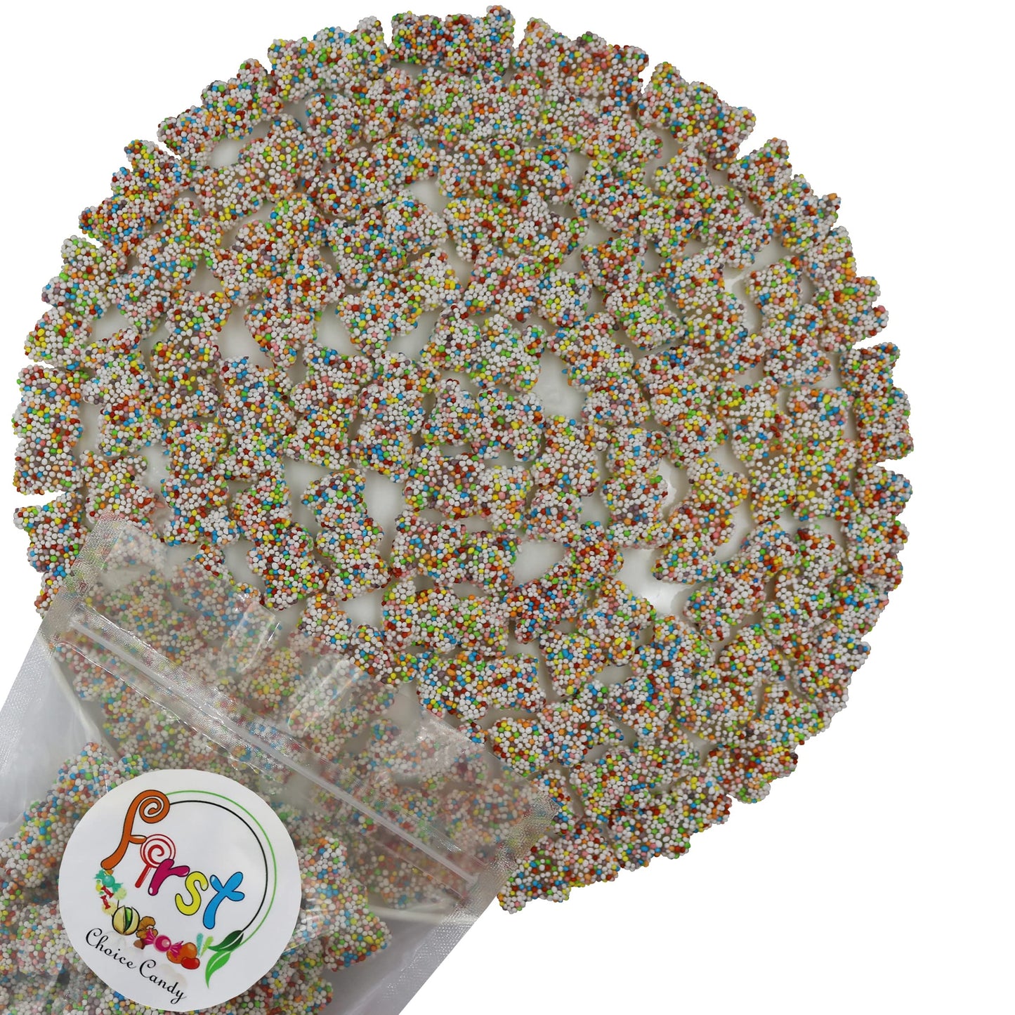 FirstChoiceCandy Gummy Bears, Crispy Crunchy Rainbow, 2.2 LB, Multicolor