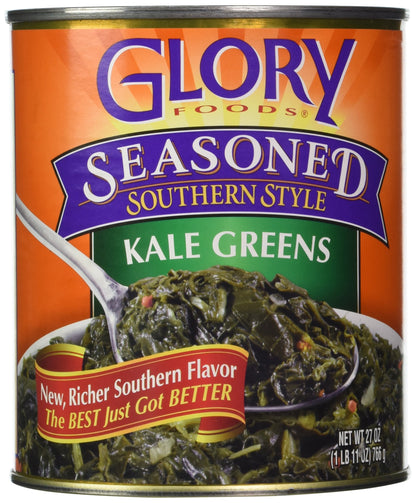 Glory Foods, Seasoned, Kale Greens, 27oz Can (Pack of 4)
