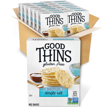Good Thins Simply Salt Rice Snacks Gluten Free Crackers, 12 - 3.5 oz Boxes