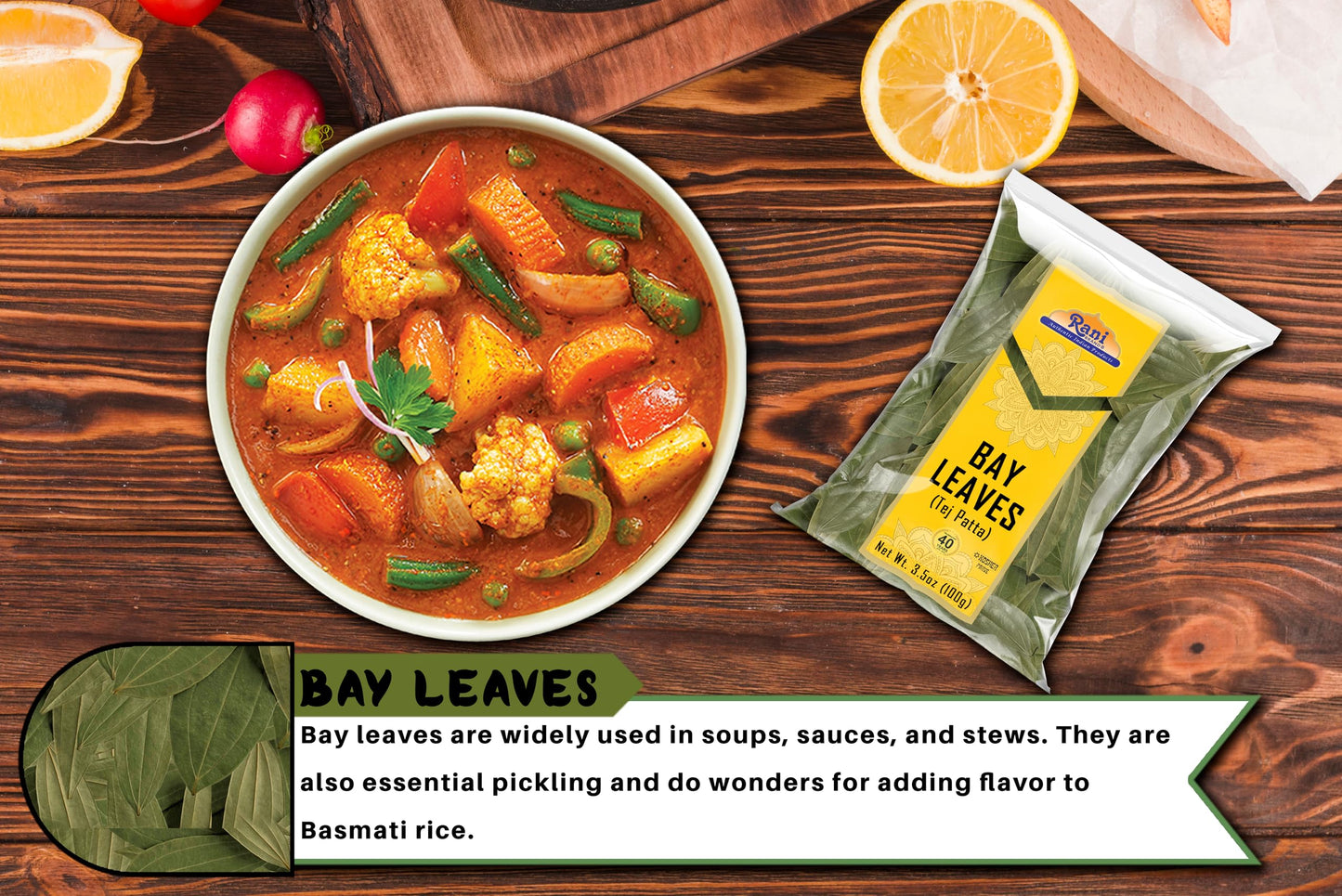 Rani Bay Leaf (Leaves) Whole Spice Hand Selected Extra Large 3.5Oz (100G) ~ All Natural | Gluten Friendly | Non-Gmo | Kosher | Vegan | Indian Origin (Tej Patta)