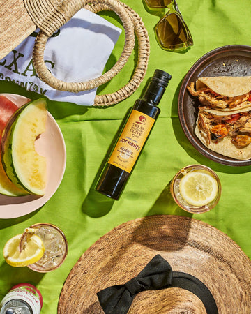 Hot Honey Balsamic Vinegar - Gourmet Barrel Aged Infused Balsamic Vinegar - Great For Dressing Dipping Glazing - No Artificial F