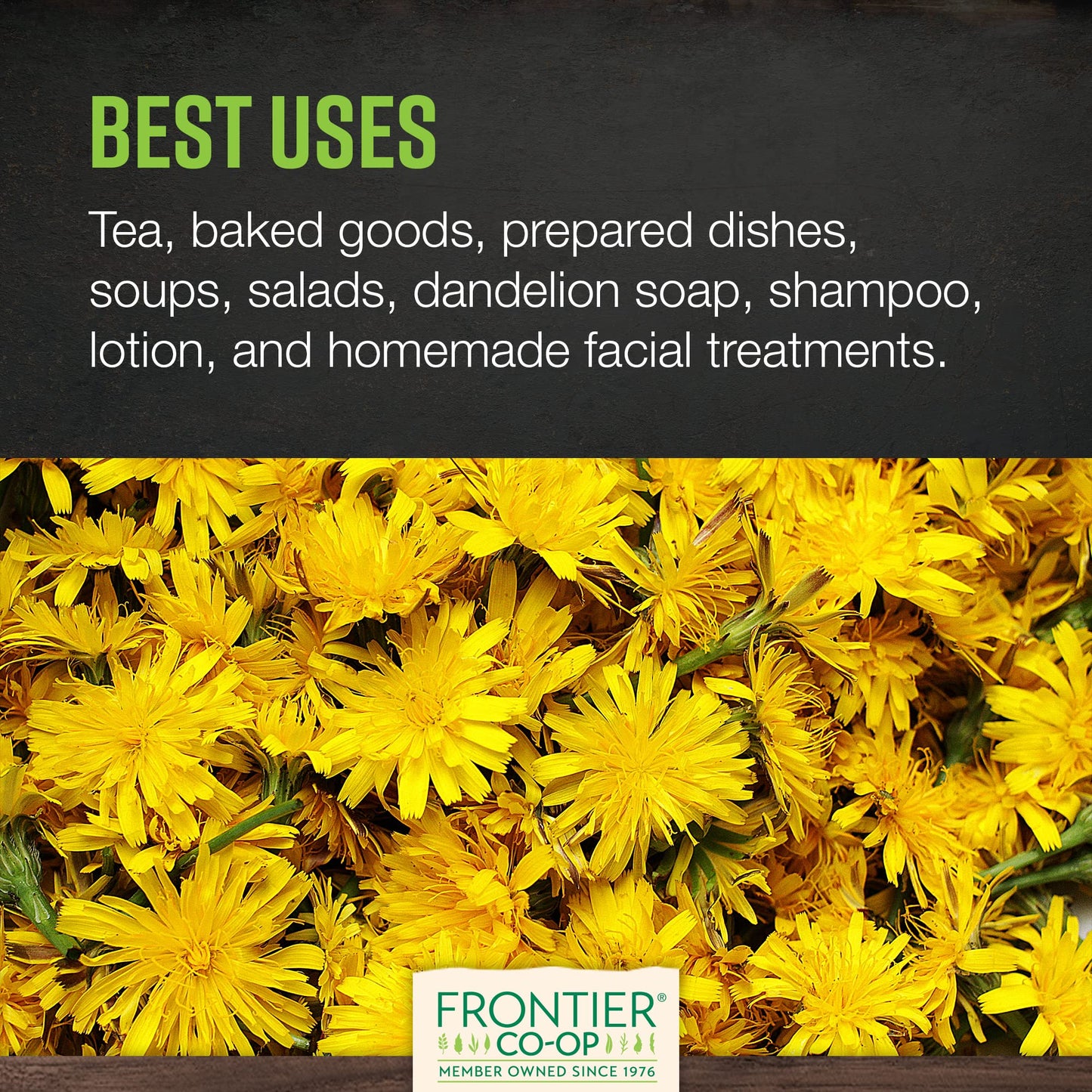 Frontier Co-Op Organic Dandelion Leaf, Cut And Sifted - Dried For Loose Tea, Caffeine-Free Coffee Alternative, Or Powder Nutrition Product Capsules - Kosher | 16 Ounce (Pack Of 1)