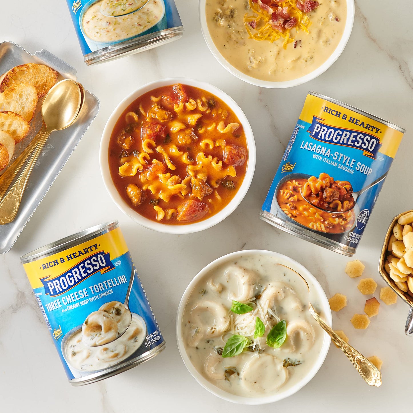 Progresso Three Cheese Tortellini Soup with Spinach, 18.5 oz, Pack of 12