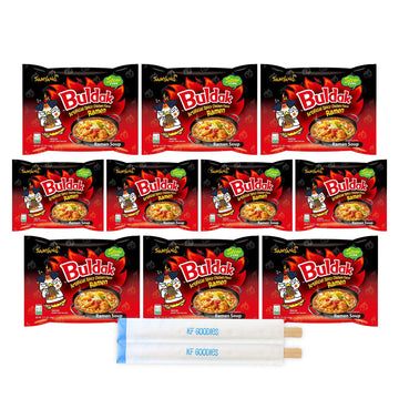 Samyang Buldak Hot Spicy Chicken Ramen Noodle Korean Stir-Fried Ramen, Stew Flavor, 5 Pack For Each Flavor (10, Stew)