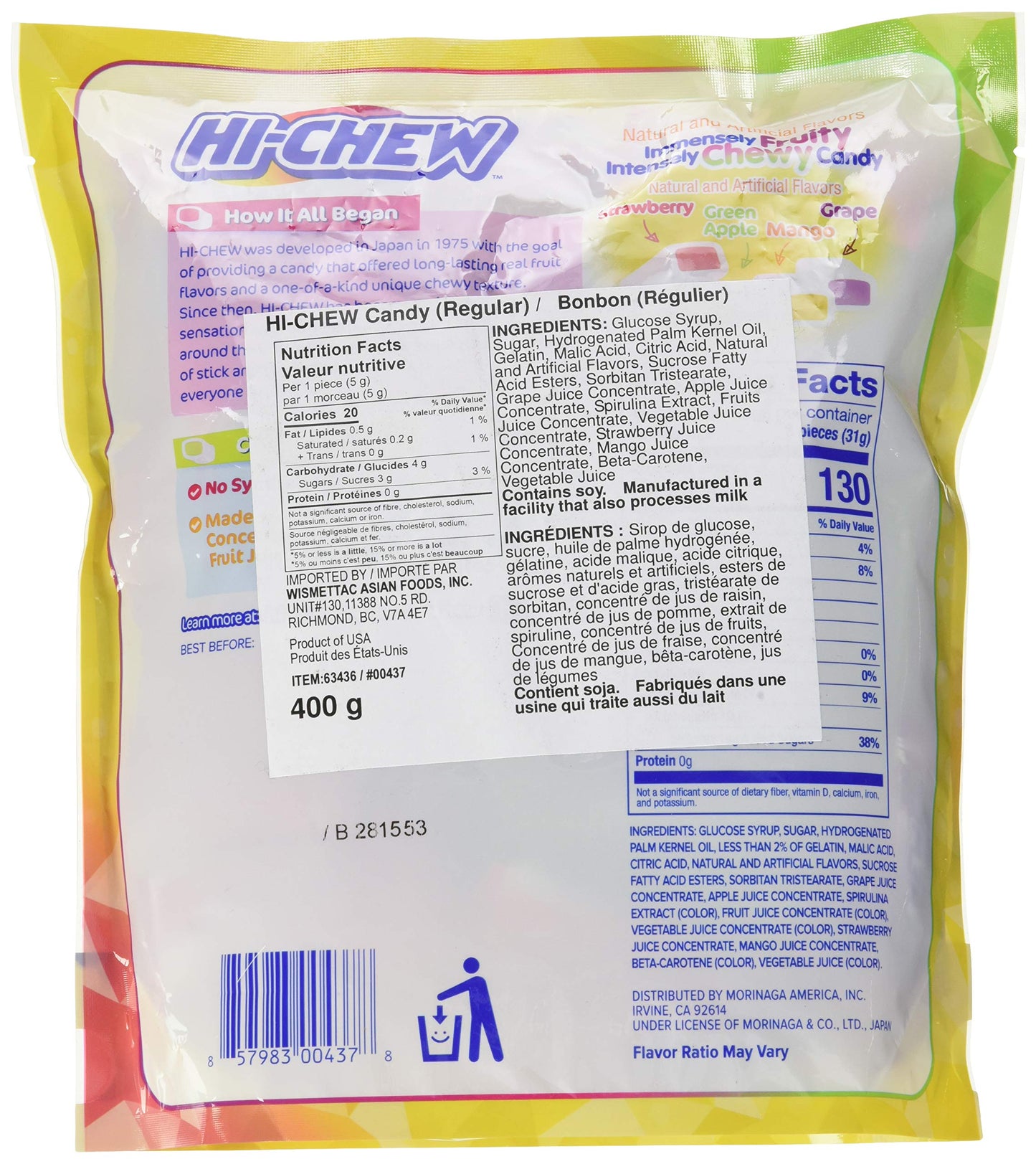 Hi-Chew, Sensationally Chewy Fruit Candy In Assorted Flavors, 14.1 Oz