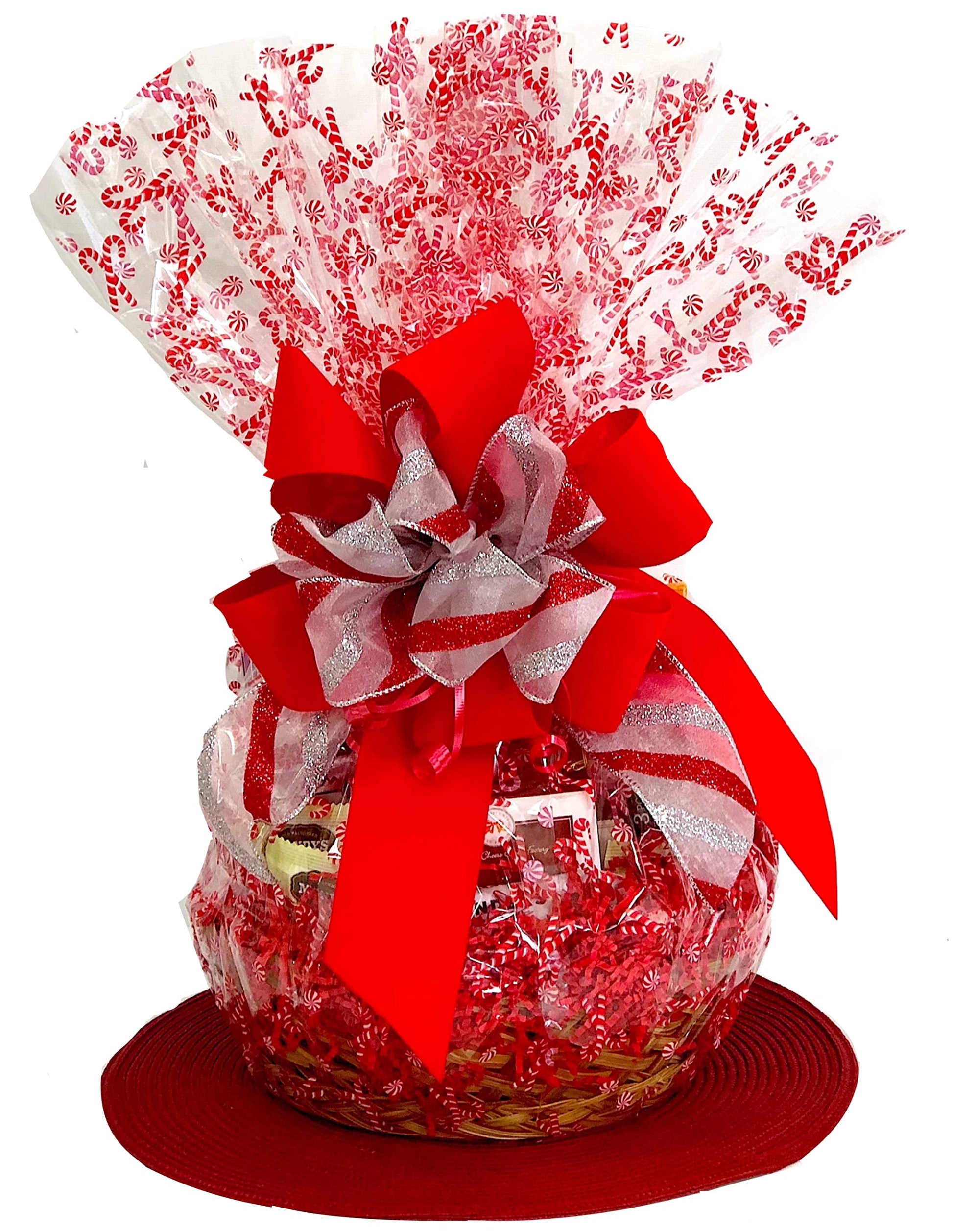 Gifts of Gourmet Hand-Crafted 14 Piece Chocolate Gift Basket - Medium - Candy Cane