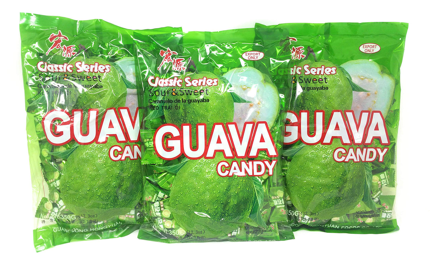 3 Pack Of Classic Series Guava Candy 350G, 130 Pieces