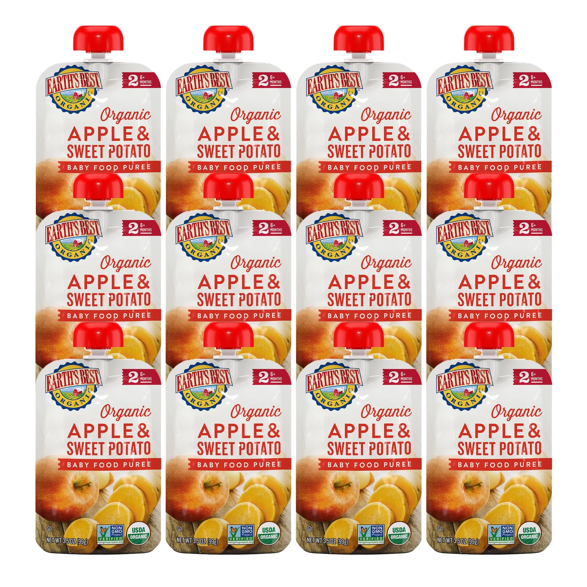 Earth'S Best Organic Baby Food Pouches, Stage 2 Fruit And Vegetable Puree For Babies 6 Months And Older, Organic Sweet Potato An