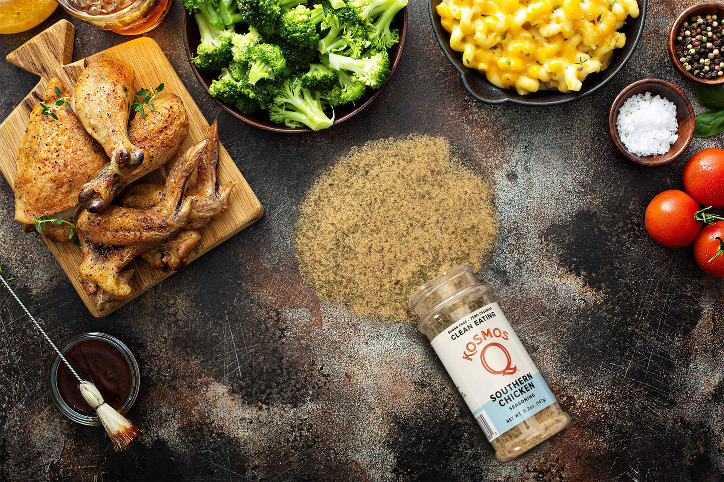 Kosmos Q Southern Chicken Seasoning | All-Purpose Spice Mix | All-Natural Cooking Herbs & Spices | Paleo & Keto Diet Friendly Fl