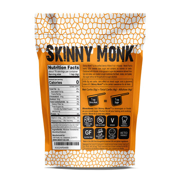 Skinny Monk - Allulose Sweetener W/Monkfruit, 1:1 Sugar Substitute, Keto Friendly, Zero Net Carbs, Non-Glycemic (Granular, 11Oz)