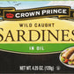 Crown Prince Sardines in Oil, 4.25-Ounce Cans (Pack of 12)
