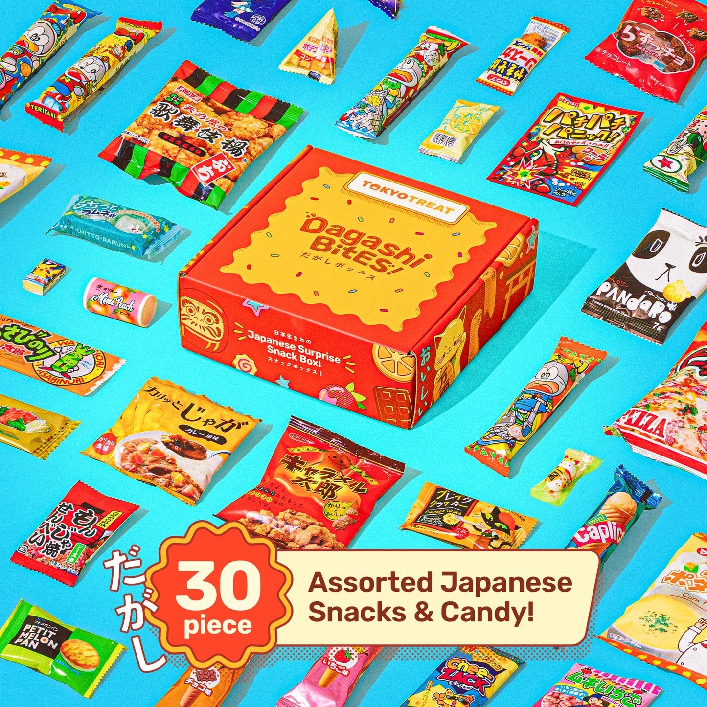 TokyoTreat Japanese Snacks, Sweets & Candy 30 Piece Dagashi Gift Set Box