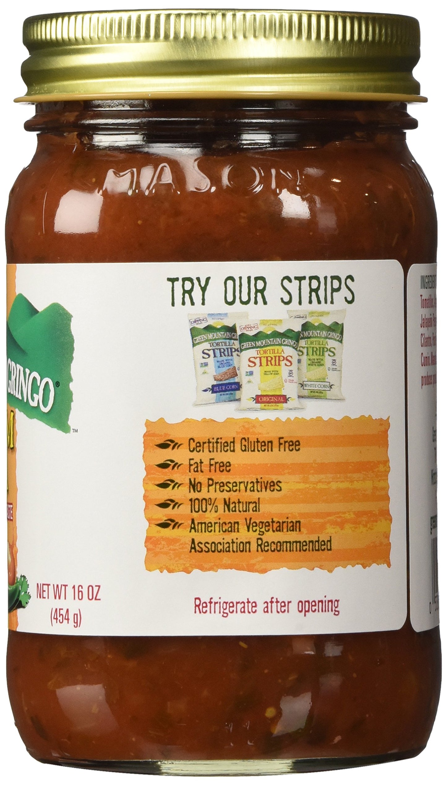 Green Mountain Gringo Salsa, Medium, 16 Oz, Pack of 2, 1 Pound