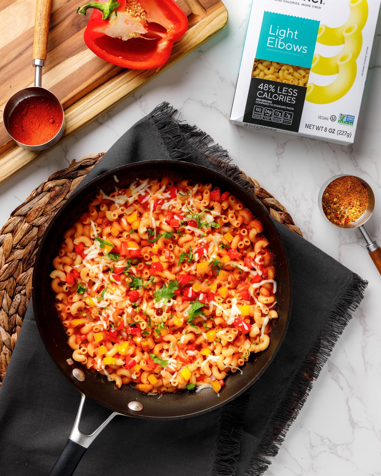 Fiber Gourmet Pasta - Light Elbow Pasta - Low Net Carb, Fiber-Rich, Low Calorie, Healthy - Made In Italy, Kosher, Vegan, Non-Gmo