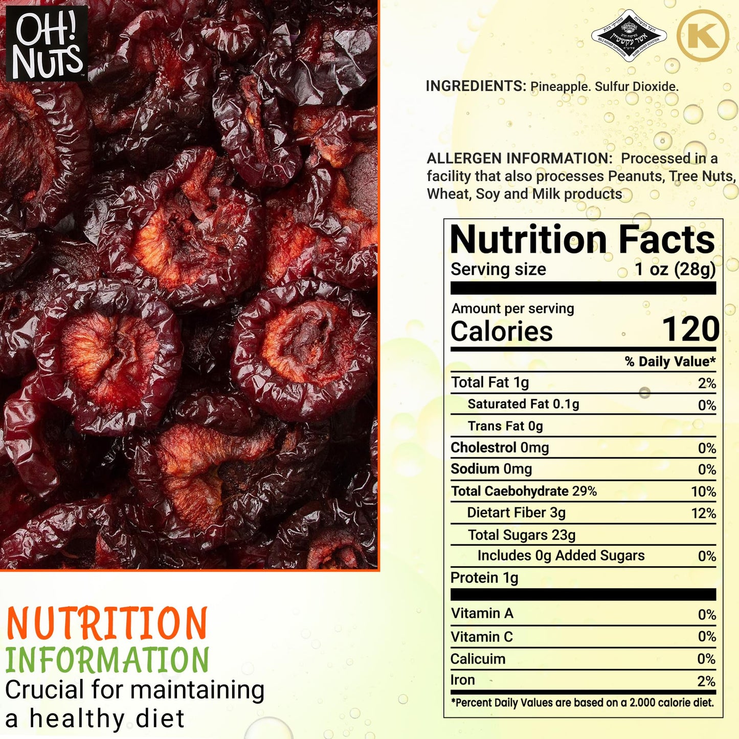 Oh! Nuts Dried Prunes Pitted - 1.5 Lb - California Sun Dried Angelino Red Plums - No Sugar Added - Dehydrated Fruit Bites - Pack