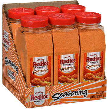 Frank'S Redhot Original Seasoning, 21.2 Oz (Pack Of 6) - Six 21.2 Ounce Containers Of Hot Sauce Seasoning Blend Of Savory Garlic