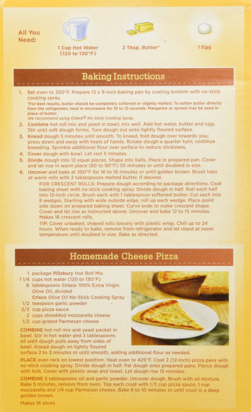 Pillsbury, Specialty Hot Roll Mix, 16oz Box (Pack of 2)